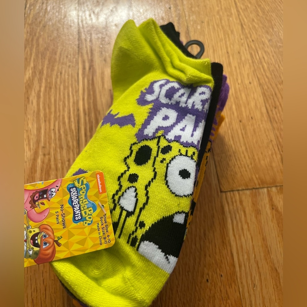5 pair SpongeBob SquarePants socks